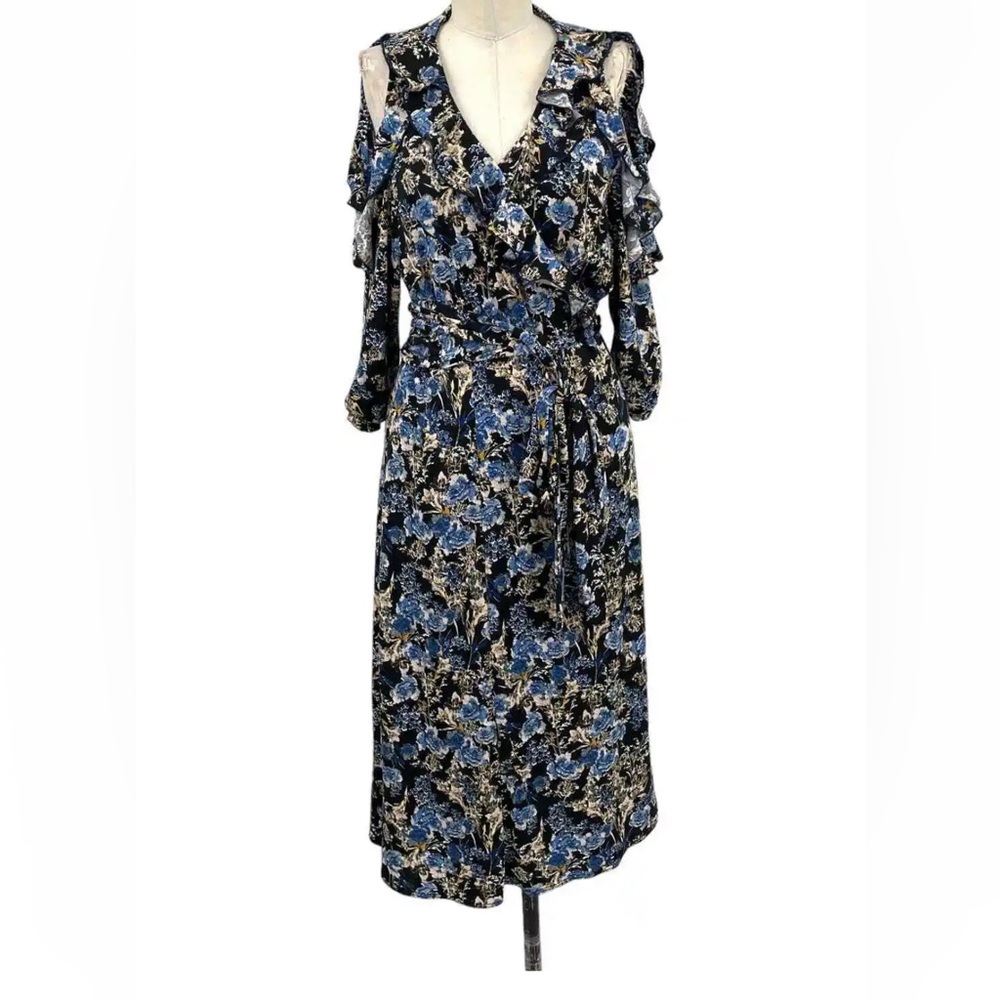 Kiyonnq Cold Shoulder Floral Ruffle Dress Size 2X